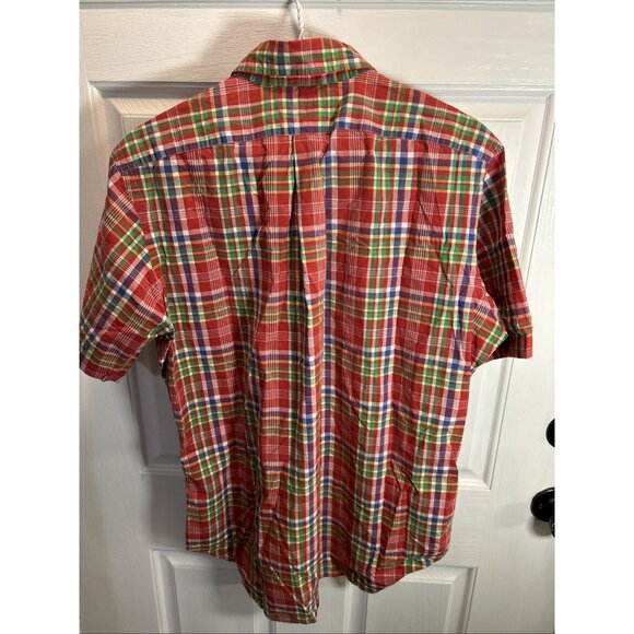 Ralph Lauren Shirt Men's Plaid Button Down Classic Fit Short Sleeve Colorful Med - Picture 4 of 4